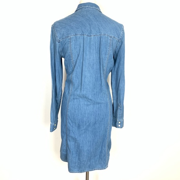 Gap Chambray Denim Shirt Dress Size Large - Picture 4 of 8